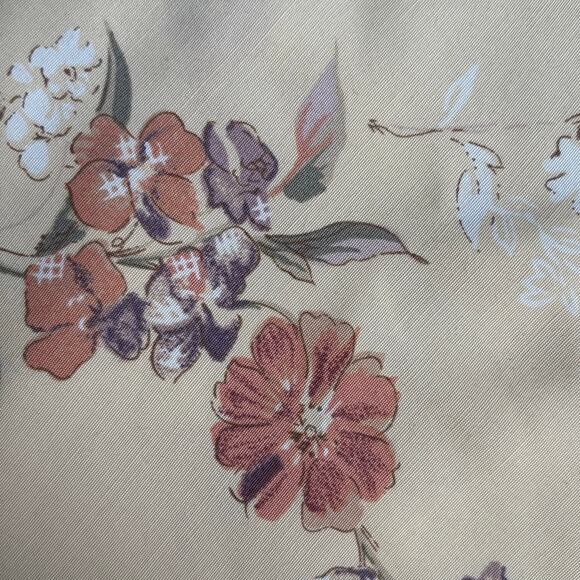 Vintage 90s Beige White Floral Sleeveless Mini Dress Open Keyhole Back Made USA - Picture 10 of 10